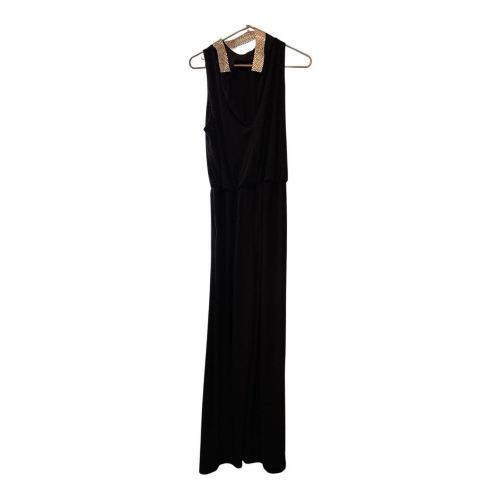 MARINA Black Sleeveless Halter Jumpsuit